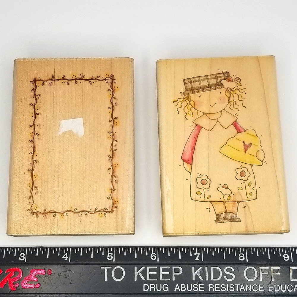 Image Tree by EK Success "Vine Frame" And "Honey Girl" Wooden Rubber Stamps Set